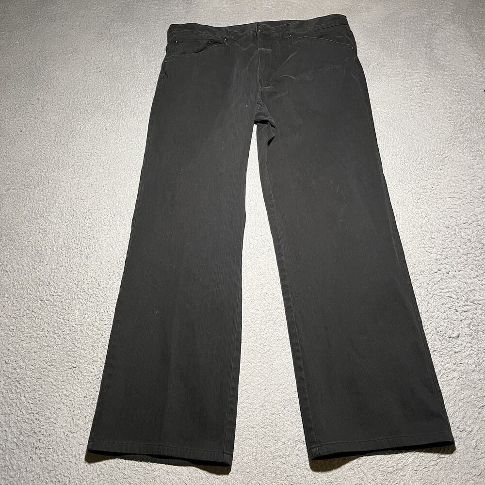 Jhane Barnes Pants Mens 38x32 Black 5 Pocket Jeans Cotton Blend Relaxed Casual